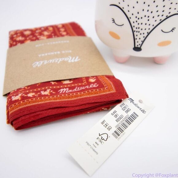 NEW Madewell silk bandana, color:‎ Dark Cinnabar - Picture 6 of 8